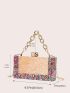 Small Box Bag Colorblock Chain Handle