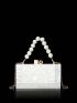 Small Box Bag Beaded Handle Fashion Style