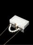 Small Box Bag Beaded Handle Fashion Style