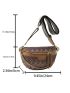 Small Waist Bag Chevron Pattern Chain Decor