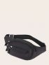 Zip Front Fanny Pack Gray Casual