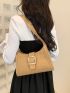 Buckle Decor Hobo Bag Fashion White