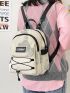 Letter Patch Classic Backpack Drawstring Design Fashion