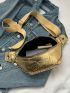 Chain Decor Waist  Bag Crocodile Embossed Funky