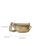 Chain Decor Waist  Bag Crocodile Embossed Funky