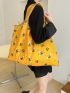 Cartoon Bee Graphic Shopper Bag Large Capacity