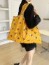 Cartoon Bee Graphic Shopper Bag Large Capacity