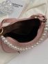 Faux Pearl Decor Hobo Bag Zipper Fashion