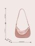 Faux Pearl Decor Hobo Bag Zipper Fashion