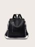 Braided Detail Zipper Classic Backpack Fashion