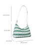 Striped Pattern Hobo Bag Two Tone Zipper