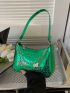 Retro Alligator Print Small Shoulder Bag For Women Casual Pu Underarm Bag Female Handbag