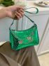 Retro Alligator Print Small Shoulder Bag For Women Casual Pu Underarm Bag Female Handbag