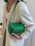 Retro Alligator Print Small Shoulder Bag For Women Casual Pu Underarm Bag Female Handbag