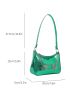 Retro Alligator Print Small Shoulder Bag For Women Casual Pu Underarm Bag Female Handbag