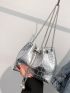 Mini Faux Pearl Detail Bucket Bag Crocodile Embossed