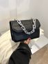 Geometric Embossed Flap Square Bag Chain Fashion