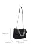 Geometric Embossed Flap Square Bag Chain Fashion