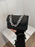 Geometric Embossed Flap Square Bag Chain Fashion