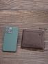 Chocolate Brown Small Wallet Bi-Fold Credit Card Holder For Daily