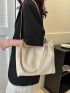 Small Shoulder Tote Bag Beige Minimalist For Daily