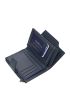 Navy Blue Small Wallet Minimalist Tri-Fold With Zipper For Daily