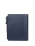 Navy Blue Small Wallet Minimalist Tri-Fold With Zipper For Daily