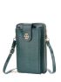 Crocodile Embossed Phone Wallet Dark Green Fashionable Pocket Front For Daily