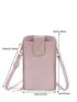 Crocodile Embossed Phone Wallet Dusty Pink Fashionable Pocket Front For Daily