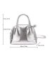 Mini Litchi Embossed Dome Bag Metallic Double Handle