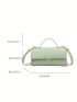 Litchi Embossed Square Bag Flap Top Handle For Daily