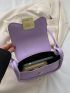 Flap Square Bag Adjustable Purple