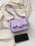 Flap Square Bag Adjustable Purple