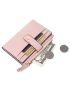 Slim Litchi Embossed Coin Purse Apricot Fashionable For Daily