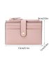 Slim Litchi Embossed Coin Purse Apricot Fashionable For Daily