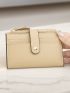 Slim Litchi Embossed Coin Purse Apricot Fashionable For Daily