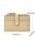 Slim Litchi Embossed Coin Purse Apricot Fashionable For Daily