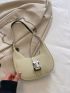 Mini Hobo Bag Release Buckle Decor Chain Strap For Daily