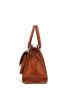 Snakeskin Print Square Bag Brown Elegant Double Handle For Work