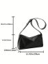 Minimalist Hobo Bag Solid Black