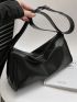 Minimalist Hobo Bag Solid Black