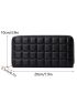 Quilted Long Wallet Black Elegant For Daily