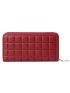 Quilted Long Wallet Red Fashionable For Daily