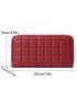 Quilted Long Wallet Red Fashionable For Daily