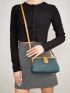 Medium Square Bag Colorblock Adjustable Strap For Daily