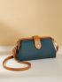 Medium Square Bag Colorblock Adjustable Strap For Daily