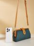 Medium Square Bag Colorblock Adjustable Strap For Daily