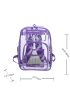 Contrast Binding Classic Backpack Clear PVC Waterproof Pocket Front For Daily