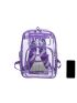 Contrast Binding Classic Backpack Clear PVC Waterproof Pocket Front For Daily