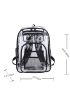 Contrast Binding Classic Backpack Clear PVC Waterproof Pocket Front For Daily